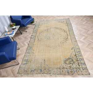 Turkish Vintage Rug 5.9x10.1 ft (179x307 cm), <b>Yellow</b> <b>Wool</b> Rug - Product Image 4