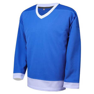 Maillot de hockey sur glace à manches longues pour hommes, maillot d'entraînement de hockey vierge avec manches amples, tissu respirant et évacuant l'humidité - Product Image 1
