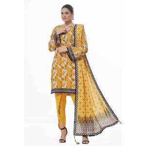 Conjunto de 3 piezas sin coser de Khaddar estampado, estilo Salwar Kameez pakistaní, de algodón, para festivales y ropa étnica - WNS-42130 - Product Image 5