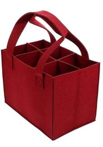 Customizable Single <b>Wine</b> <b>Bag</b> Fashion Felt Leather Style Portable Six <b>Bottles</b> Custom Colors Styles Two Handles No Zipper Closure - Product Image 6