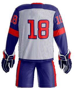 Uniforme de Hockey sobre Hielo 2026, 100% Poliéster, Impreso, Transpirable, Conjunto de 2 Piezas, Camiseta de Manga Larga y Pantalones Cortos, Unisex - Product Image 2