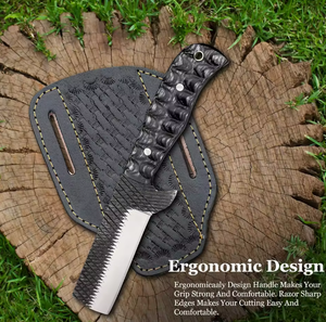 Cuchillo de Supervivencia con Funda de Cuero, Cuchillo de Acero de Damasco de Alta Resistencia, Tipo Bull Cutter, para Camping, Personalizable OEM/ODM - Product Image 5