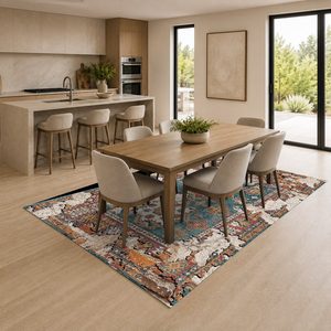 <b>RUGS</b> DEPOT LXDP-0430 Wholesale Terracotta Gold Contemporary Geometric Digital Printed Machine Washable <b>Chenille</b> <b>Rug</b> Non Slip - Product Image 4