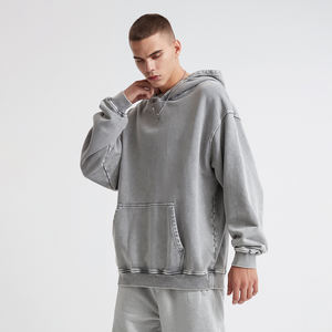 Sweats à capuche en éponge française de haute qualité 420gsm pull à capuche lourd épaule tombante sans cordes sweats à capuche pour hommes surdimensionnés lourds - Product Image 1