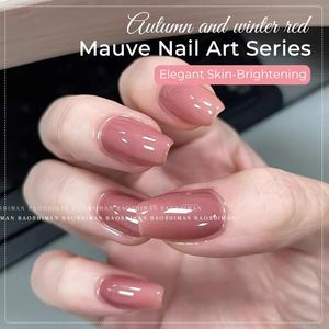 Collection de gel pigmenté UV OEM et ODM automne-hiver Salon professionnel-Vernis à ongles velours terre cuite glacé nu sans Hema - Product Image 3