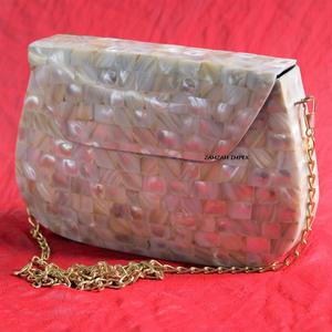 2025 LUJO NUEVA LLEGADA MADRE DE PERLA Y MOSAIC DE METAL BOLSA DE MANO DE FIESTA - Product Image 1