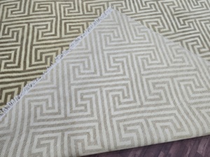 Baige marron taille 9x12 pieds Oushak tapis en laine fine noué à la main avec motif turc décor à la maison pour salon, salle à manger - Product Image 3