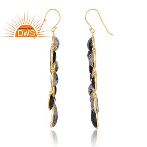 Pendiente de piedras preciosas de rutilo negro y ónix negro Natural de Plata de Ley 925, joyería personalizada para mujer, regalo para ella - Product Image 4