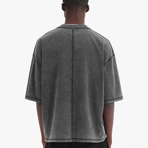 เสื้อยืดลำลองโอเวอร์ไซส์ของผู้ชายผ้าฝ้าย100% ลายตัวอักษรออกแบบได้ตามที่ต้องการ - Product Image 3