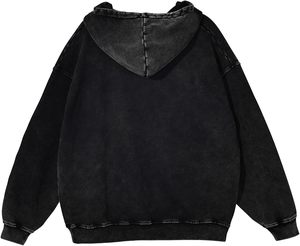 Sudadera con Capucha de Forro Polar para Hombre, Estilo Vintage, Lavado Ecológico, Resistente al Viento, Transpirable, 100% Algodón de Alta Calidad, Talla Grande, Diseño Sólido - Product Image 2