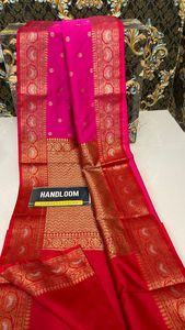 Banarasi-tejido de seda de Lichi, tejido Saree con distribuidor de blusa de Color negro, oferta exclusiva, India - Product Image 6