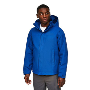 Chaqueta cortavientos ligera Lisa azul marino para hombre hecha en fábrica al por mayor con capucha y bolsillos adjuntos - Product Image 4
