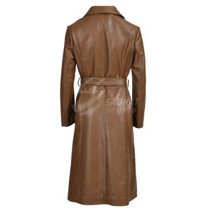 2025 nuevo abrigo de cuero personalizado para mujer abrigo largo de invierno de alta calidad abrigo de cuero ligero en precio al por mayor - Product Image 2