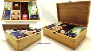 Multikeep Adjustable <b>Tea</b> <b>Box</b> 128 <b>Tea</b> Bag Storage Organizer Mangowood Latching Lid (Blank Lid) - Product Image 4
