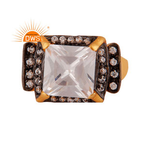 Latest Fashionable Design 18K Gold Plated Natural <b>Cz</b> Gemstone Statement <b>Ring</b> Demi Fine Jewelry Manufacturer - Product Image 1