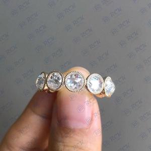 3,70 CTW corte portugués eternidad Moissanite anillo para mujer joyería de diamante único diseño de regalo de aniversario exclusivo para ella - Product Image 1