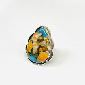 Oyster Copper Turquoise Boho Jewelry <b>Statement</b> <b>Ring</b> <b>for</b> <b>Women</b> Sterling Silver Oval Stone <b>Ring</b> <b>for</b> Wedding or Party - Product Image 3