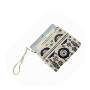 DAFNI BIG PAZAR Sac ethnique brodé réutilisable en tissu tapisserie beige à deux fermetures éclair Modèle 71 - Product Image 1