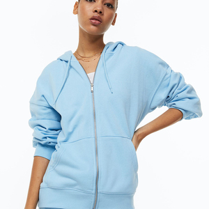 Customizable Heavyweight Fit Solid Color Blank Full <b>Zip</b> <b>up</b> <b>Hoodie</b> Casual Cotton Fleece <b>Hoodie</b> Women - Product Image 1