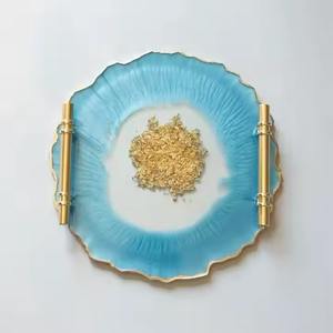 Dessous de verre de plateau de service en résine à 3 niveaux de designer fait à la main en bois de haute qualité personnalisé restaurant à la maison occasions de nourriture indienne - Product Image 4