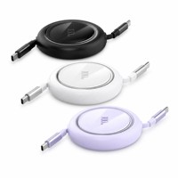 Kabel USB C Retraktil Pengisian Cepat 100W 5A Pabrik XXD, Tipe C ke C, untuk Ponsel, Tablet, Laptop