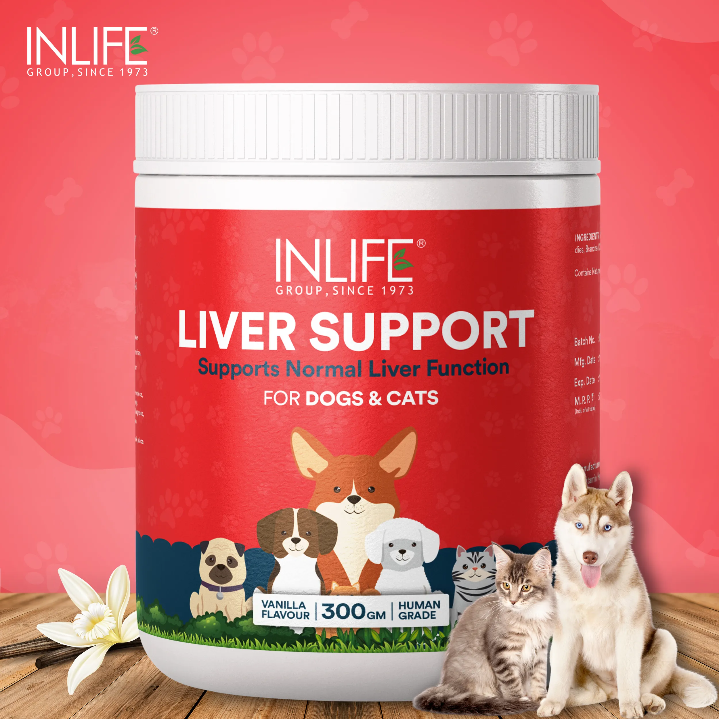 Meilleure vente supplément de désintoxication du foie pour chiens chats animaux de compagnie poudre de soutien du foie avec protéine de lactosérum, l-taurine et bcaas, 300g