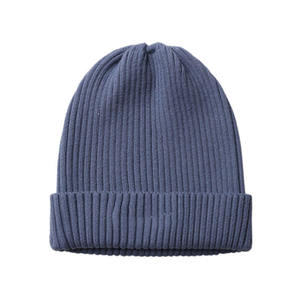 Wholesale <b>Plain</b> Knitted Beanie <b>Cap</b> with Custom Embroidered Logo Warm Winter Acrylic Hat - Product Image 2