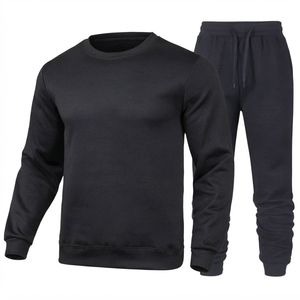 Unisex Coral Crew Neck Tracksuit With Drawstring <b>Pants</b> Solid Color Full Sleeve Casual Autumn Wear Regular Fit 100% Cotton - Product Image 3