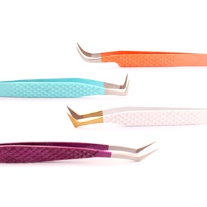 Premium Stainless Steel Eyelash Tweezers Comfortable Grip to Reduce Hand Fatigue <b>Smooth</b> Polished Finish - Product Image 3