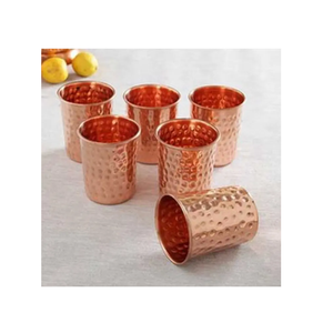 Copas de vino pulidas brillantes de vidrio de metal de cobre de diseño martillado al mejor precio Diseño fantástico Artículos de cocina más exigentes - Product Image 1