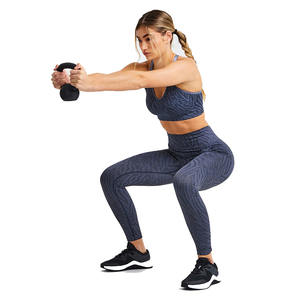 Ensemble de yoga sans couture pour femmes Fitness perceuses vêtements de sport soutien-gorge de sport côtelé grande taille pantalon Logo personnalisé taille impression mode - Product Image 5