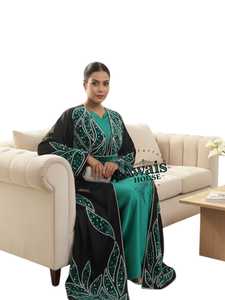 Traditional Handcrafted <b>Sequined</b> Beaded Lightweight Plus Size Wedding Kaftan Dress for Women Islamic Clothing Floor Length Long - Product Image 5