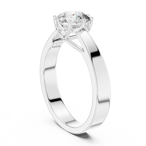 Bague solitaire élégante en or blanc 14 carats avec diamant de laboratoire de 1,00 carat, fabriquée sur mesure pour elle ou lui, pour fiançailles - Product Image 3