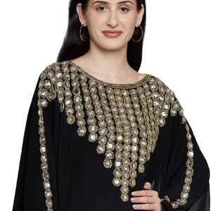 ชุดคลุมยาวอาบายาใส่ในงานแต่งงานทำจากผ้าอาหรับชุดประดับด้วยลูกปัดสำหรับงานปาร์ตี้ชุดนอนสไตล์อาหรับปักความยาวพื้นมีสไตล์ - Product Image 1