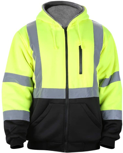 Chaqueta de Seguridad Reflectante de Alta Visibilidad Personalizada para Hombre, Sudadera con Capucha y Cremallera, Chaqueta de Seguridad de Manga Larga con Cremallera para Hombre - Product Image 4