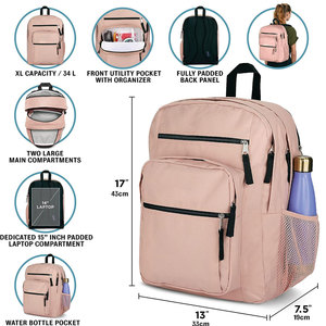 Mochila escolar clásica con diseño simple para la escuela diaria y la Universidad Mochila escolar de moda - Product Image 3