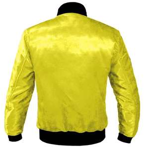 Chaqueta Bomber Varsity de béisbol personalizada para hombre, chaqueta de satén con forro acolchado, logotipo bordado, cuello levantado, Material de lona para invierno - Product Image 2