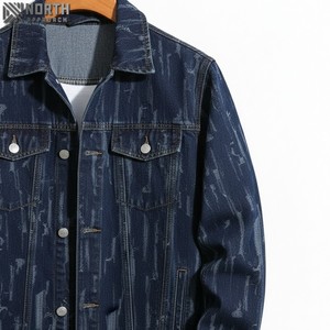 2025 nouveauté hiver mode Streetwear Denim veste de haute qualité conception personnalisée hommes déchiré bouton avant Denim veste - Product Image 6