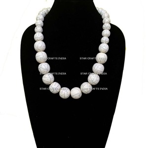 Collar de joyería de resina de madera India joyería hecha a mano a precio barato directo de fabricación de la India - Product Image 3