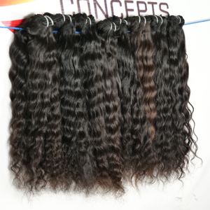 Extensiones de Cabello Humano Remy de Templo Indio 100% Natural, Virgen, Crudo, Ondulado Profundo, Color Negro, Doble Trama a Máquina - Product Image 5