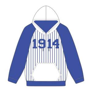 Año de Fundación 1914 Phi Beta Sigma White Body Blue Raglan Pinstripes Pullover Hoodie Fraternity Apparel Custom Divine Nine HBCU - Product Image 2