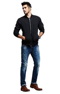 Chaqueta universitaria OEM 2025 para hombre, logotipo bordado personalizado, ropa de invierno, cuero, tendencia, patrón industrial, letras sin cuello - Product Image 2