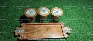 Collection de pots en acrylique Arabian Nights avec plateau d'incrustation de vadrouille en bois personnalisé pour les cadeaux de l'Aïd - Product Image 2