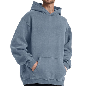Personnalisable Noir Vintage Hoodies Hommes 100% Coton Surdimensionné Lourd Lavage À L'acide Pull Sweat Strass Conception pour L'hiver - Product Image 5