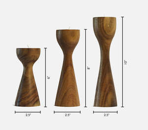 Portavelas de Madera de Acacia Natural Hecho a Mano para Centro de Mesa, Decoración de Hogar de Lujo, Decoración para Bodas y Fiestas - Product Image 6