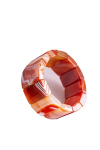 Handmade Geometric Agate Resin <b>Bracelet</b> Stylish Classic Unisex Fashion Bangle <b>Red</b> Orange White Patterned Stone Jewelry Woman - Product Image 3