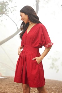 Robe courte indienne en coton fait à la main cadeau de mariage personnalisé mariée tenue d'été fille cadeau d'anniversaire robe cadeau élégant pour elle - Product Image 2