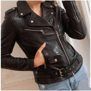 Chaqueta de Cuero Unisex Estilo Motero para Montar a Caballo, Negra, Impermeable y Resistente al Viento, con Cuello Mao, Cierre de Cremallera, Logotipo Frontal en Lona, para Invierno - Product Image 6