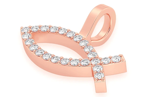 Colgante de pez de diamante cultivado en laboratorio de alta calidad, conjunto de moda, con Micro pavé de diamante, colgante de pez Cristiano - Product Image 4