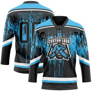 Jersey Profesional de Hockey sobre Hielo 100% Poliéster Impresión Digital Nombre y Números del Equipo Personalizados Antibacteriano Secado Rápido Servicio OEM/ODM - Product Image 2